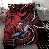 Tonga Christmas Bedding Set Santa Riding Humpback Whale DT05 - Polynesian Pride