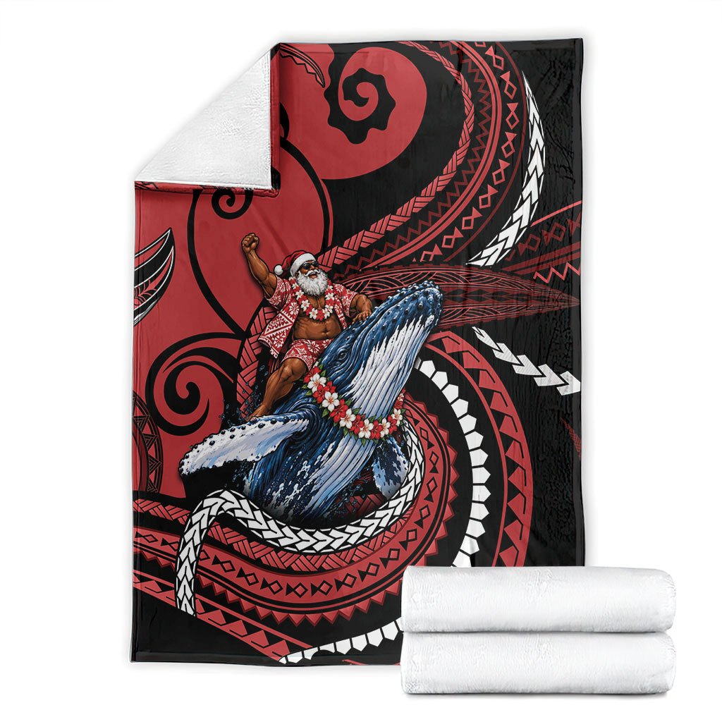 Tonga Christmas Blanket Santa Riding Humpback Whale DT05 - Polynesian Pride