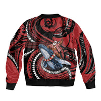 Tonga Christmas Bomber Jacket Santa Riding Humpback Whale DT05 - Polynesian Pride