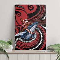 Tonga Christmas Canvas Wall Art Santa Riding Humpback Whale DT05 - Polynesian Pride