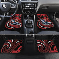 Tonga Christmas Car Mats Santa Riding Humpback Whale DT05 Set 4pcs Red - Polynesian Pride