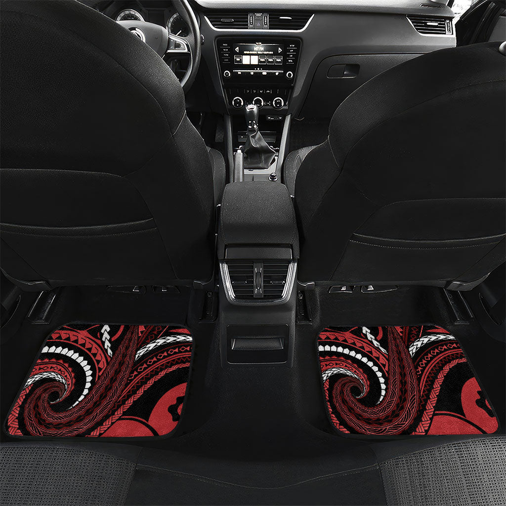 Tonga Christmas Car Mats Santa Riding Humpback Whale DT05 Set 2pcs - Back Red - Polynesian Pride