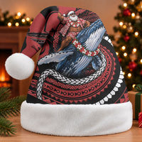 Tonga Christmas Santa Hat Santa Riding Humpback Whale DT05 Without Fur Red - Polynesian Pride