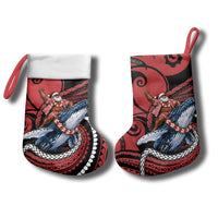 Tonga Christmas Stocking Santa Riding Humpback Whale DT05 - Polynesian Pride