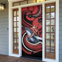 Tonga Christmas Door Cover Santa Riding Humpback Whale DT05 - Polynesian Pride