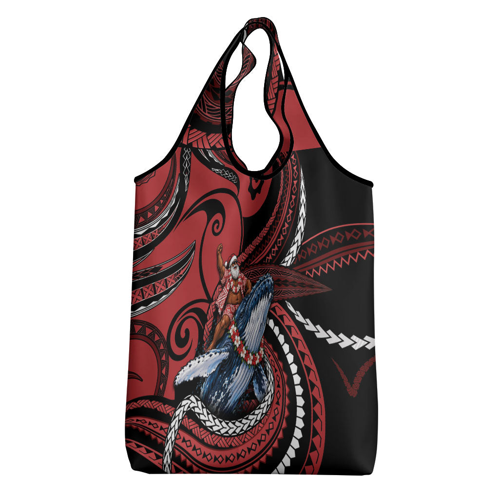 Tonga Christmas Grocery Bag Santa Riding Humpback Whale DT05 - Polynesian Pride