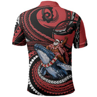 Tonga Christmas Polo Shirt Santa Riding Humpback Whale DT05 - Polynesian Pride