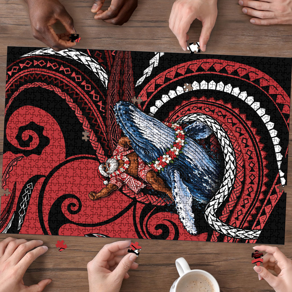 Tonga Christmas Puzzle Santa Riding Humpback Whale DT05 - Polynesian Pride
