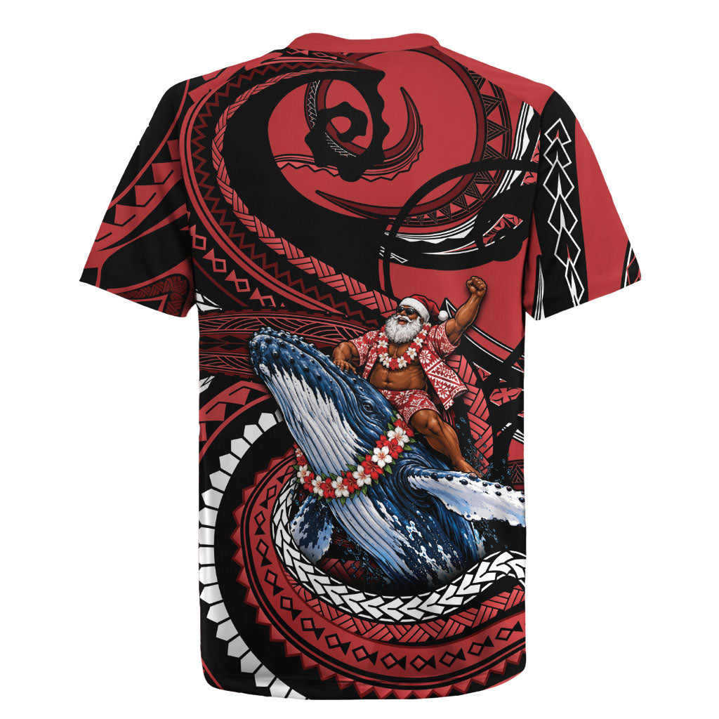Tonga Christmas Rugby Jersey Santa Riding Humpback Whale DT05 - Polynesian Pride