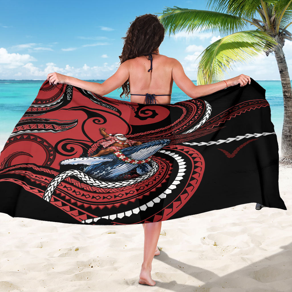 Tonga Christmas Sarong Santa Riding Humpback Whale DT05 - Polynesian Pride