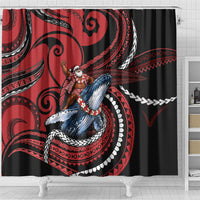 Tonga Christmas Shower Curtain Santa Riding Humpback Whale DT05 - Polynesian Pride
