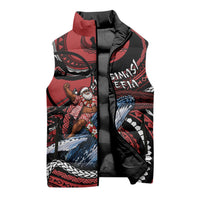 Tonga Christmas Sleeveless Puffer Jacket Santa Riding Humpback Whale DT05 - Polynesian Pride