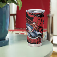Tonga Christmas Tumbler Cup Santa Riding Humpback Whale DT05 - Polynesian Pride