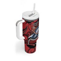Tonga Christmas Tumbler With Handle Santa Riding Humpback Whale DT05 - Polynesian Pride