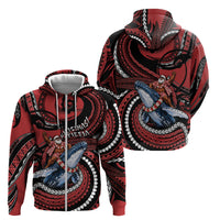 Tonga Christmas Zip Hoodie Santa Riding Humpback Whale DT05 - Polynesian Pride