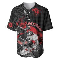 Personalised Hawaiian And Japanese Baseball Jersey Aloha Koi Fish Palaka Patterns - Polynesian Pride