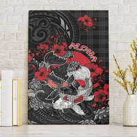 Hawaiian And Japanese Canvas Wall Art Aloha Koi Fish Palaka Patterns - Polynesian Pride