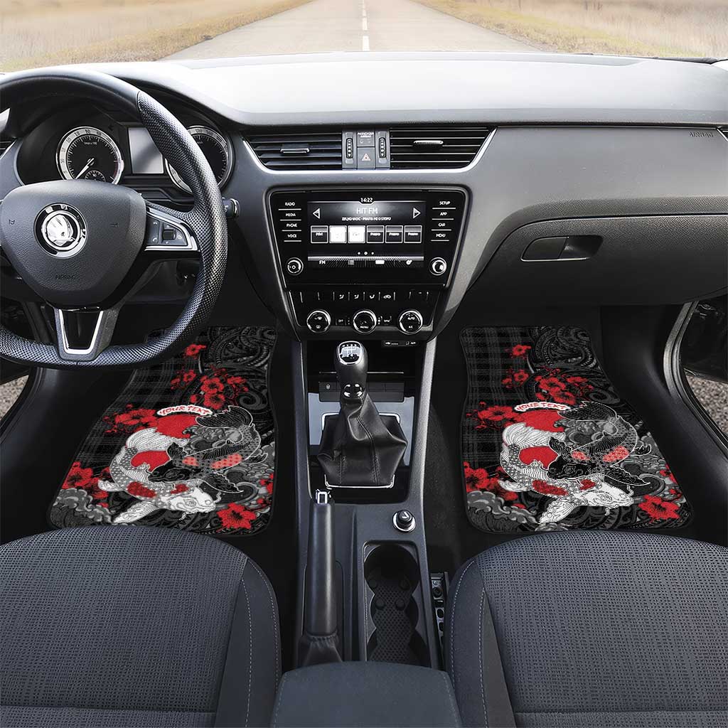 Personalised Hawaiian And Japanese Car Mats Aloha Koi Fish Palaka Patterns - Polynesian Pride