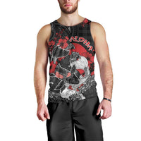 Personalised Hawaiian And Japanese Men Tank Top Aloha Koi Fish Palaka Patterns - Polynesian Pride