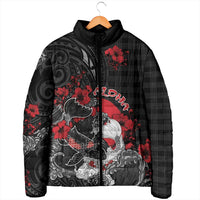 Personalised Hawaiian And Japanese Padded Jacket Aloha Koi Fish Palaka Patterns - Polynesian Pride