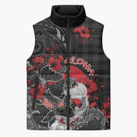 Personalised Hawaiian And Japanese Sleeveless Puffer Jacket Aloha Koi Fish Palaka Patterns - Polynesian Pride