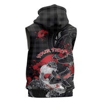 Personalised Hawaiian And Japanese Sleeveless Zip Hoodie Aloha Koi Fish Palaka Patterns - Polynesian Pride
