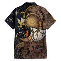 Hawaii Makahiki Family Matching Off The Shoulder Long Sleeve Dress and Hawaiian Shirt Polynesian Sky And Earth DT05 - Polynesian Pride