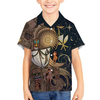 Hawaii Makahiki Family Matching Summer Maxi Dress and Hawaiian Shirt Polynesian Sky And Earth - Polynesian Pride