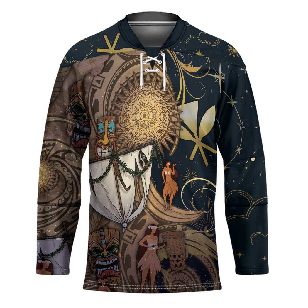 Hawaii Makahiki Hockey Jersey Polynesian Sky And Earth - Polynesian Pride