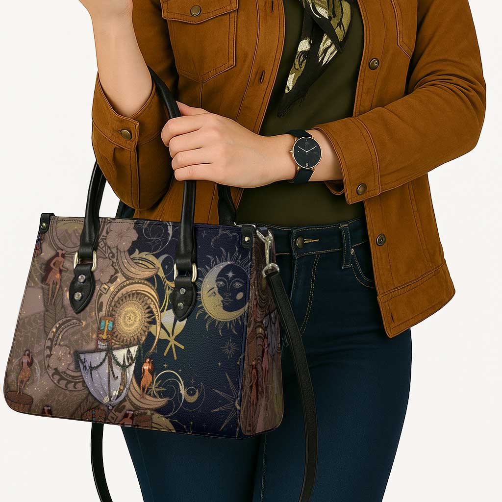 Hawaii Makahiki Leather Bag Polynesian Sky And Earth - Polynesian Pride