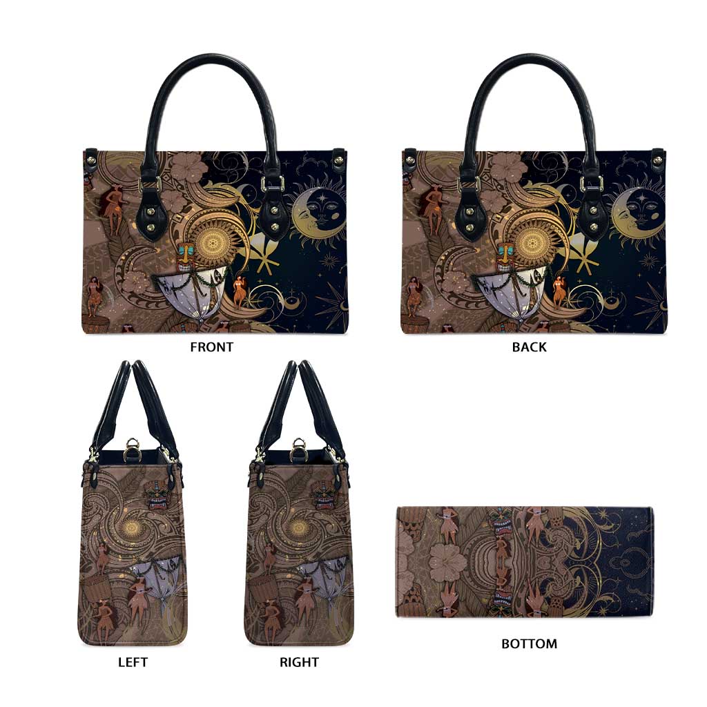 Hawaii Makahiki Leather Bag Polynesian Sky And Earth - Polynesian Pride