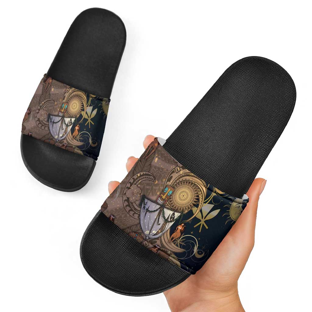 Hawaii Makahiki Slide Sandals Polynesian Sky And Earth - Polynesian Pride