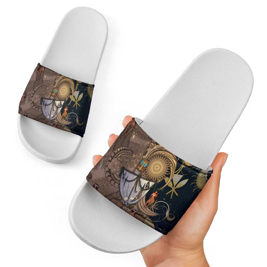 Hawaii Makahiki Slide Sandals Polynesian Sky And Earth - Polynesian Pride