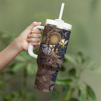 Hawaii Makahiki Tumbler With Handle Polynesian Sky And Earth - Polynesian Pride