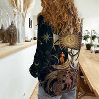 Hawaii Makahiki Women Casual Shirt Polynesian Sky And Earth - Polynesian Pride
