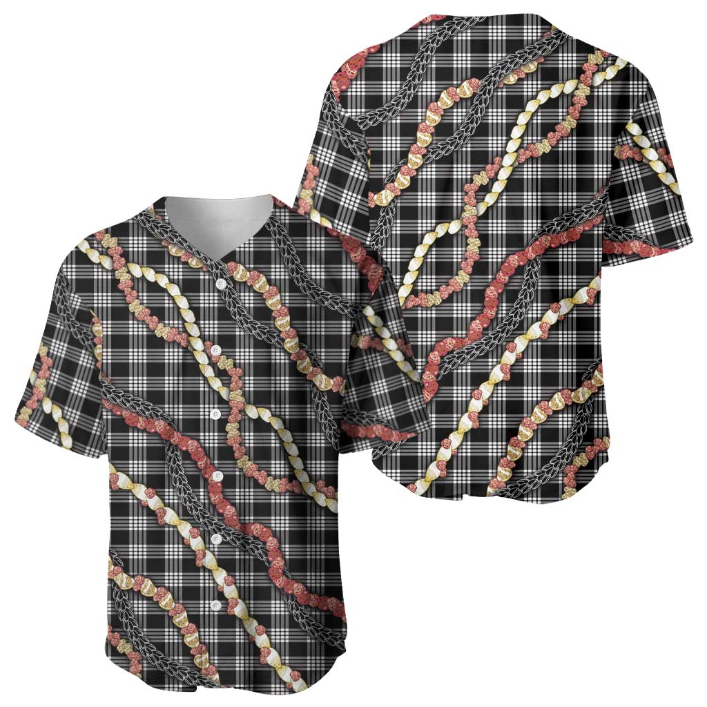 Hawaii Palaka Niihau Shell Lei Baseball Jersey Tropical Island Plaid Patterns