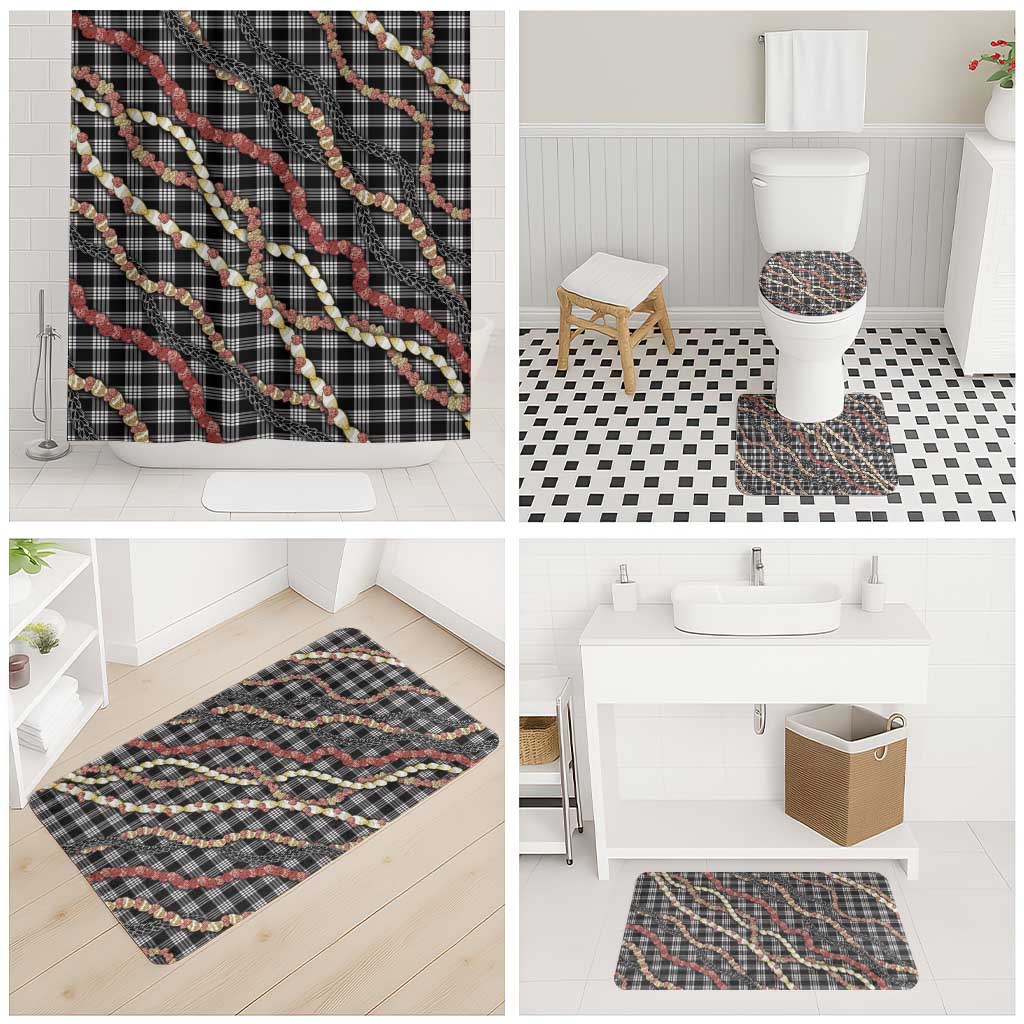 Hawaii Palaka Niihau Shell Lei Bathroom Set Tropical Island Plaid Patterns
