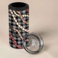 Hawaii Palaka Niihau Shell Lei 4 in 1 Can Cooler Tumbler Tropical Island Plaid Patterns