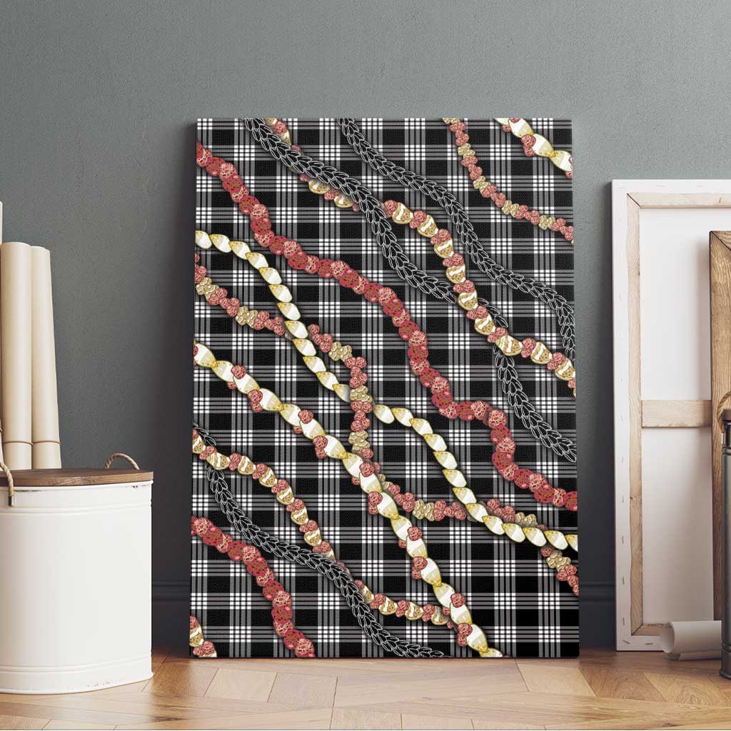 Hawaii Palaka Niihau Shell Lei Canvas Wall Art Tropical Island Plaid Patterns