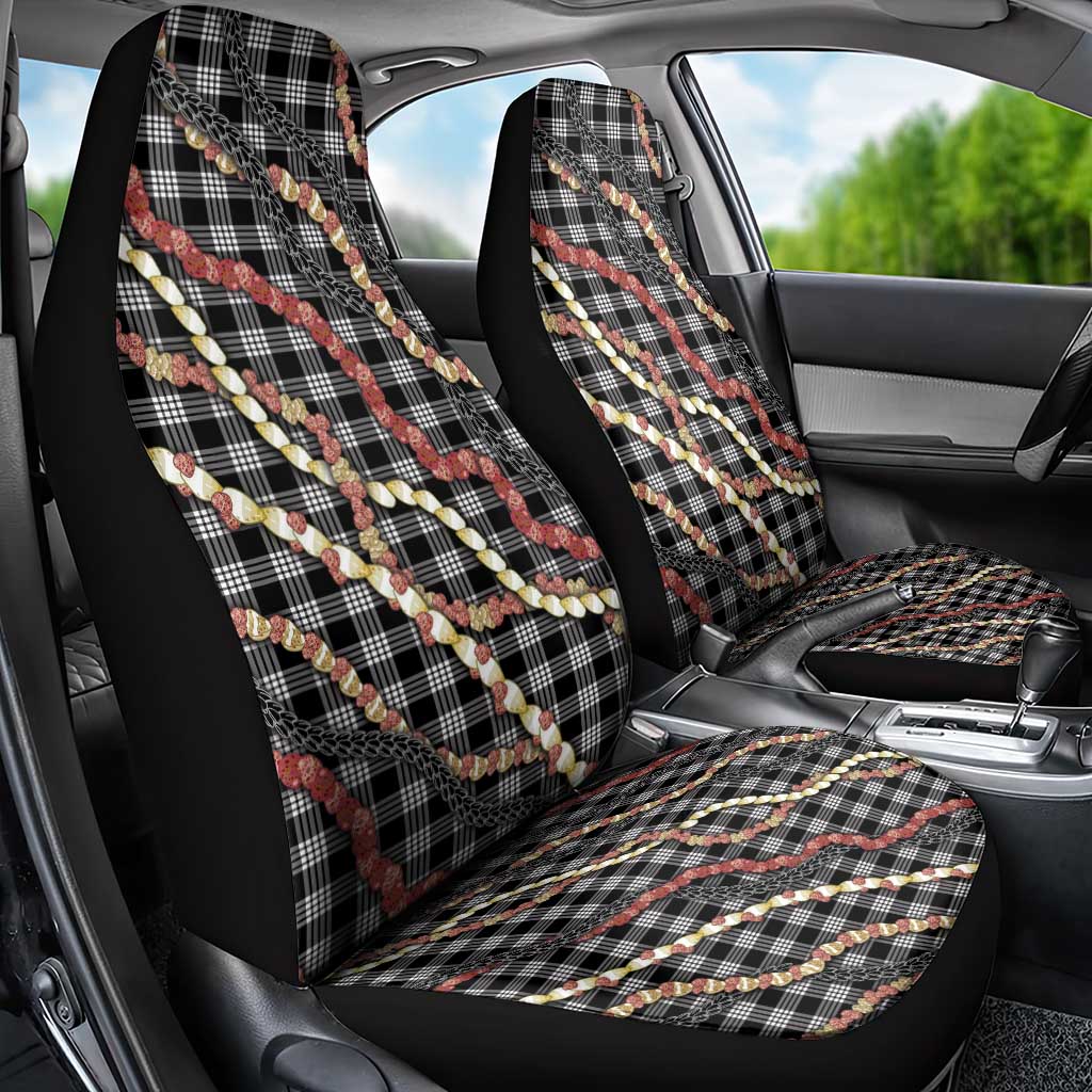 Hawaii Palaka Niihau Shell Lei Car Seat Cover Tropical Island Plaid Patterns