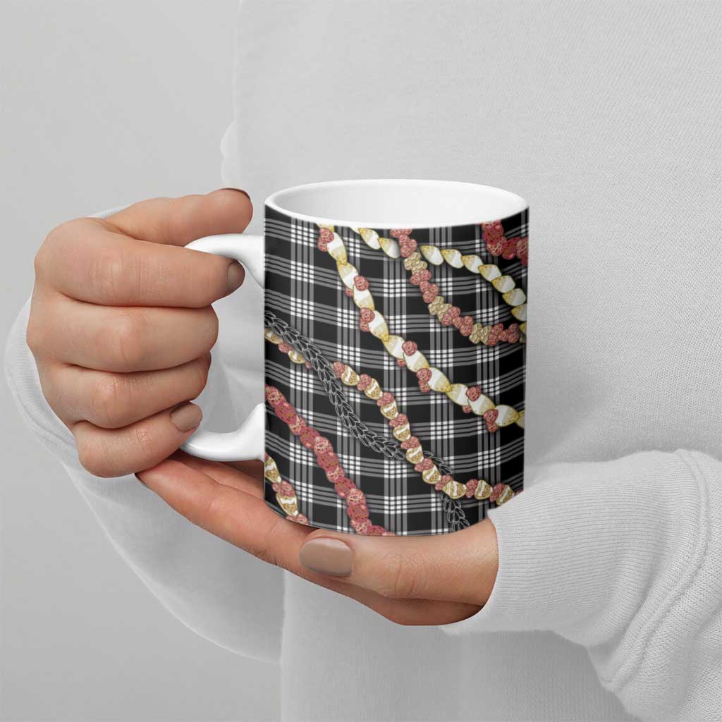 Hawaii Palaka Niihau Shell Lei Ceramic Mug Tropical Island Plaid Patterns