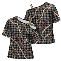 Hawaii Palaka Niihau Shell Lei Cross Shoulder Shirt Tropical Island Plaid Patterns