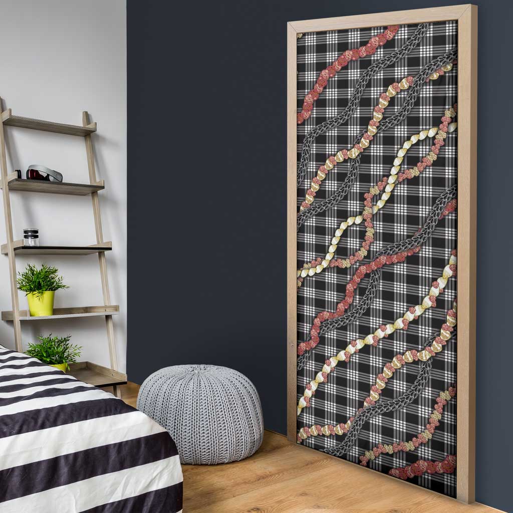 Hawaii Palaka Niihau Shell Lei Door Cover Tropical Island Plaid Patterns