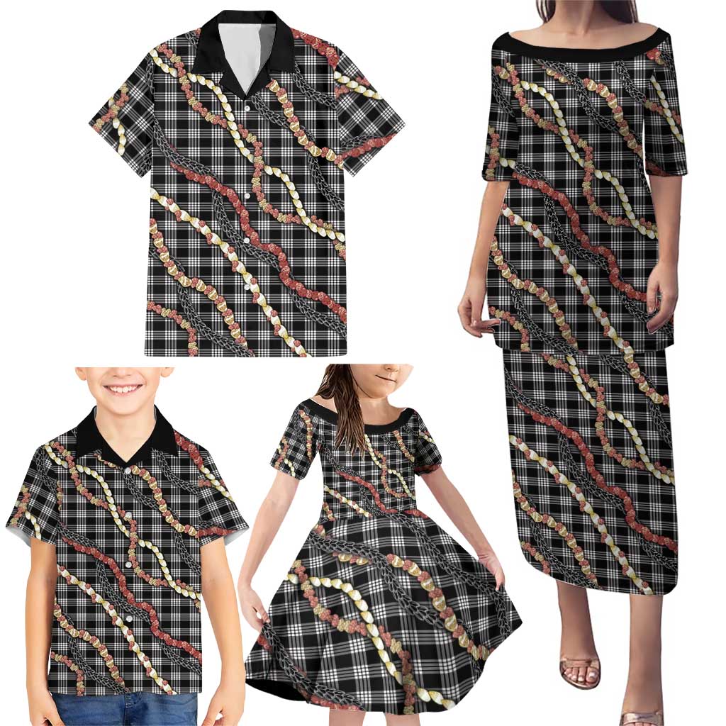 Hawaii Palaka Niihau Shell Lei Family Matching Puletasi and Hawaiian Shirt Tropical Island Plaid Patterns DT05 - Polynesian Pride