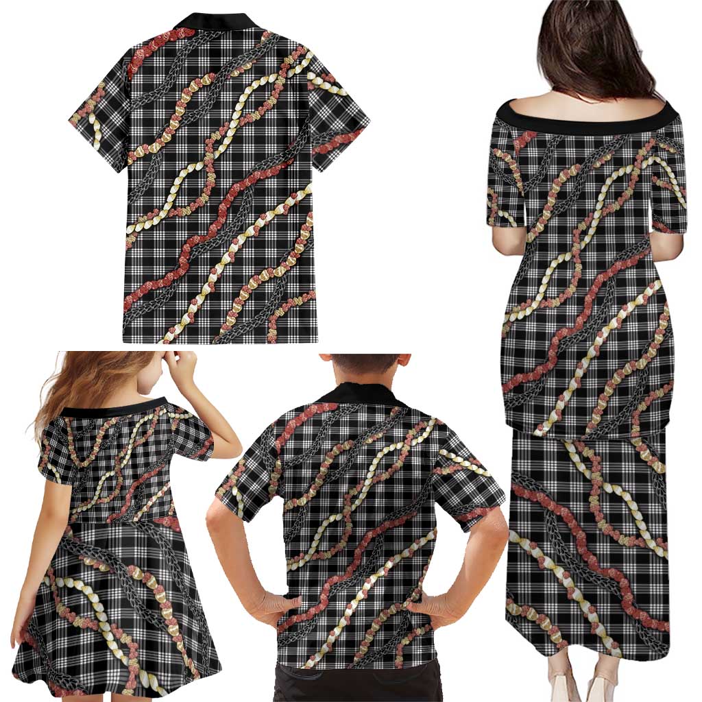 Hawaii Palaka Niihau Shell Lei Family Matching Puletasi and Hawaiian Shirt Tropical Island Plaid Patterns DT05 - Polynesian Pride