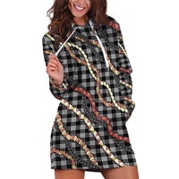 Hawaii Palaka Niihau Shell Lei Hoodie Dress Tropical Island Plaid Patterns