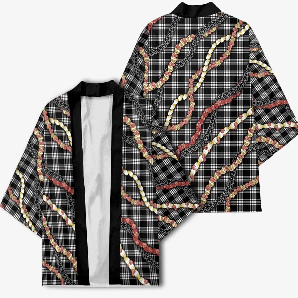 Hawaii Palaka Niihau Shell Lei Kimono Tropical Island Plaid Patterns