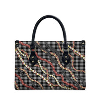 Hawaii Palaka Niihau Shell Lei Leather Bag Tropical Island Plaid Patterns