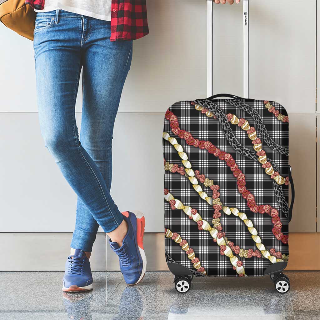 Hawaii Palaka Niihau Shell Lei Luggage Cover Tropical Island Plaid Patterns