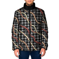 Hawaii Palaka Niihau Shell Lei Padded Jacket Tropical Island Plaid Patterns